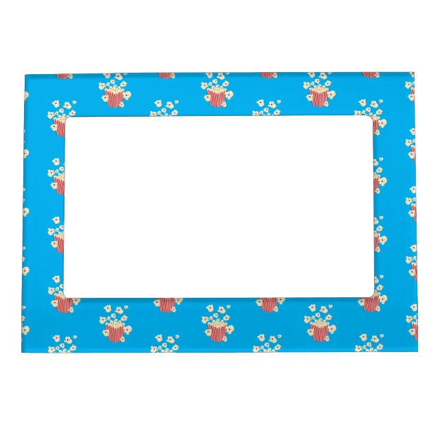 Cute funny jumping popcorn cartoon magnetic frame (Front)