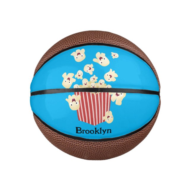 Cute funny jumping popcorn cartoon mini basketball (Front)
