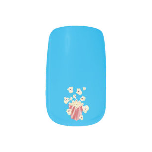 Cute funny jumping popcorn cartoon minx nail art