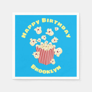 Cute funny jumping popcorn cartoon napkins
