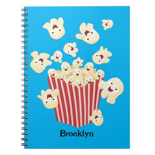Cute funny jumping popcorn cartoon notebook