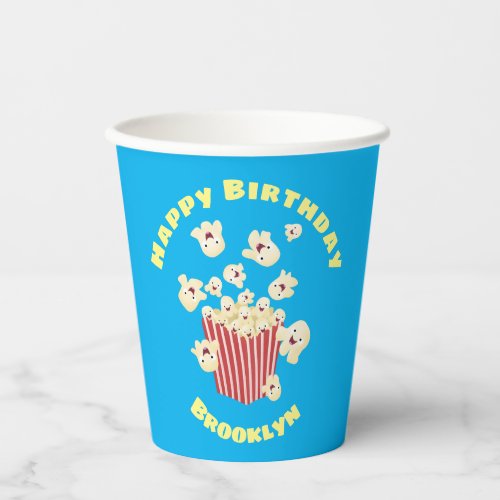 Cute funny jumping popcorn cartoon paper cups