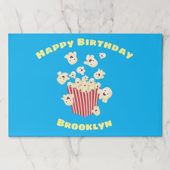 Cute funny jumping popcorn cartoon paper pad (Front)