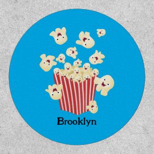 Cute funny jumping popcorn cartoon patch