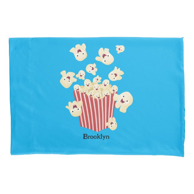 Cute funny jumping popcorn cartoon pillow case (Front)