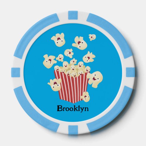 Cute funny jumping popcorn cartoon poker chips