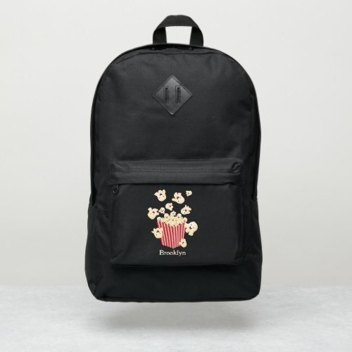 Cute funny jumping popcorn cartoon port authority backpack