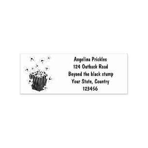 Cute funny jumping popcorn cartoon rubber stamp
