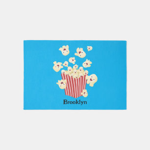 Cute funny jumping popcorn cartoon rug