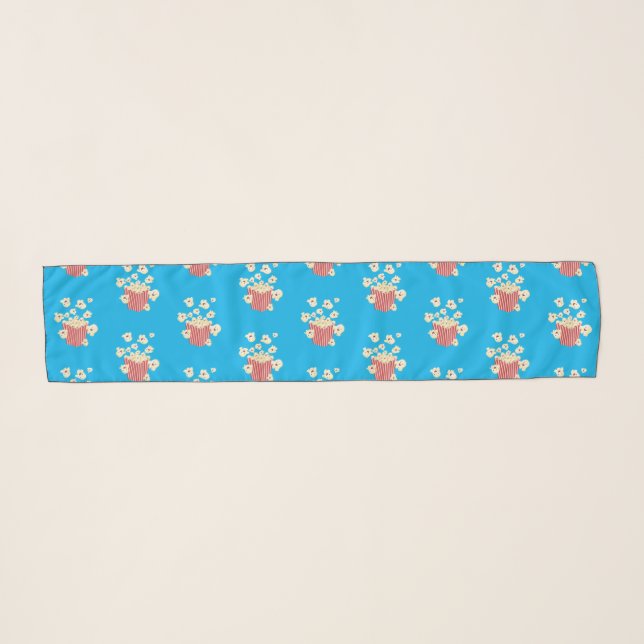 Cute funny jumping popcorn cartoon scarf (Front (Horizontal))