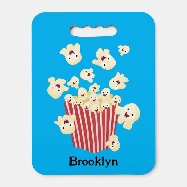 Cute funny jumping popcorn cartoon seat cushion (Front Vertical)