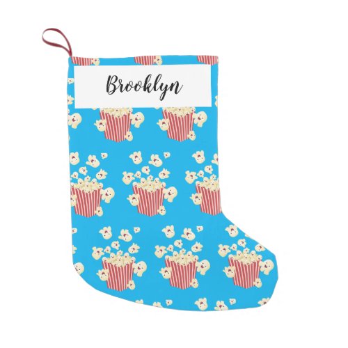 Cute funny jumping popcorn cartoon small christmas stocking