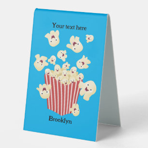 Cute funny jumping popcorn cartoon table tent