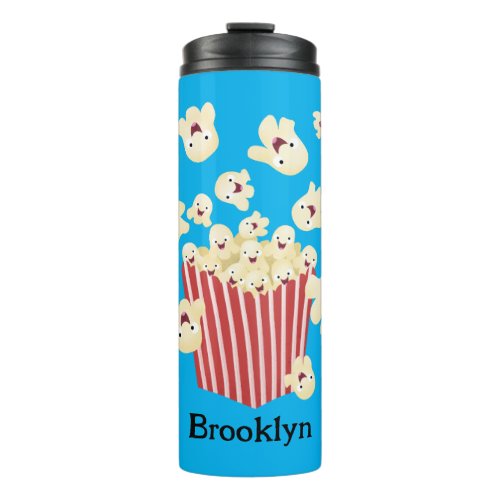 Cute funny jumping popcorn cartoon thermal tumbler