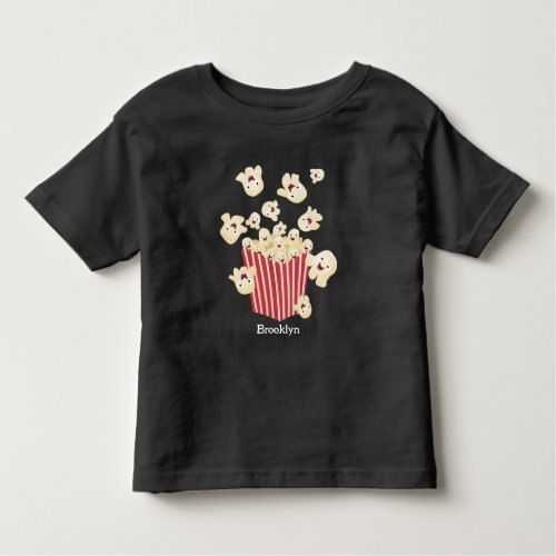 Cute funny jumping popcorn cartoon toddler t_shirt