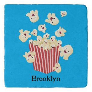 Cute funny jumping popcorn cartoon trivet