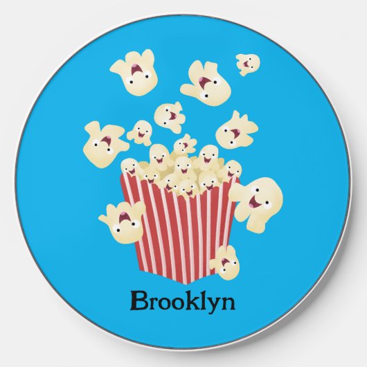 Cute funny jumping popcorn cartoon wireless charger (Front)