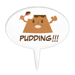 Cute Funny Kawaii Chocolate PUDDING!!!! Cake Topper