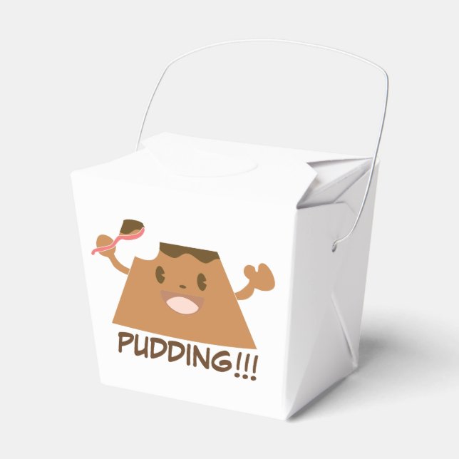 Cute Funny Kawaii Chocolate PUDDING!!!! Favor Boxes (Front Side)