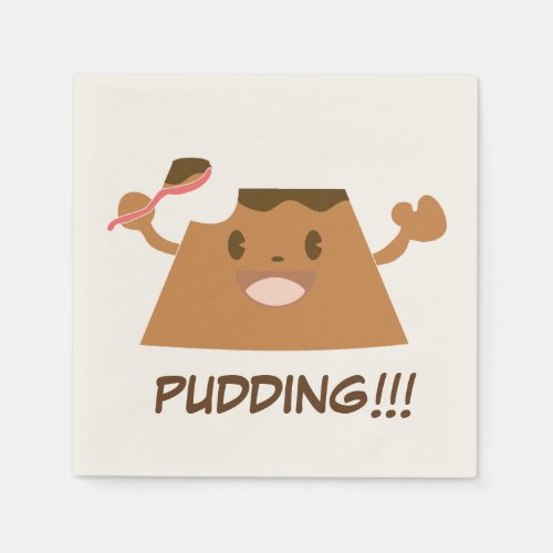 Cute Funny Kawaii Chocolate PUDDING  Napkins