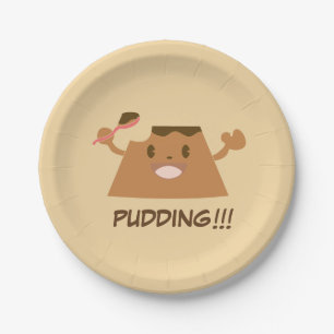 Cute Funny Kawaii Chocolate PUDDING !!!! Paper Plates