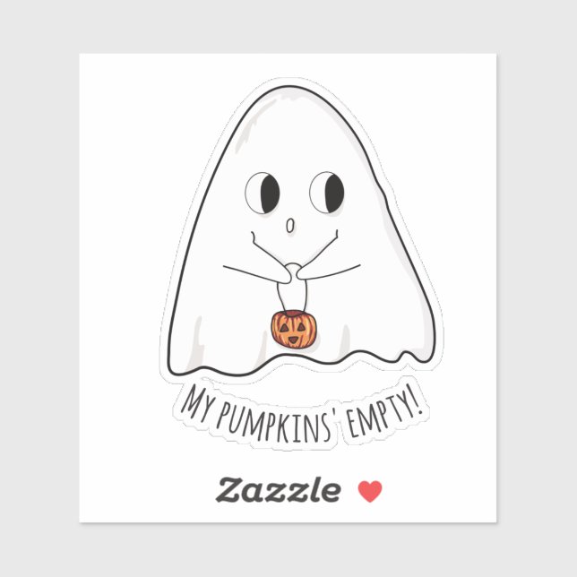 Cute Funny Kawaii Halloween Ghost Custom Cut Vinyl Sticker (Sheet)