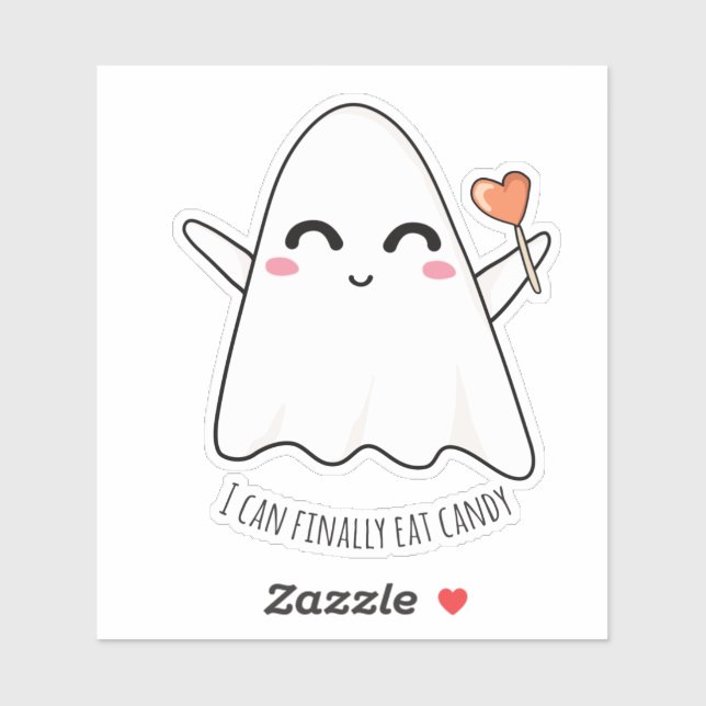 Cute Funny Kawaii Halloween Girl Ghost Sticker (Sheet)