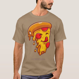 Cute Funny Kawaii Pepperoni Pizza Slice Anime Mang T-Shirt