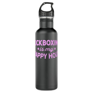 Cute Funny Kickboxing My Happy Hour Women Workout Stainless Steel Water Bottle