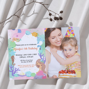 Cute Funny   Kids Photo Birthday Invitation