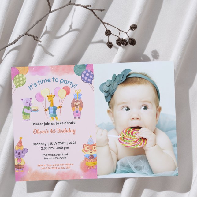 Cute Funny | Kids Photo Birthday Invitation (Creator Uploaded)
