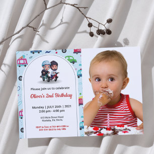 Cute Funny Kids Photo Birthday Invitation