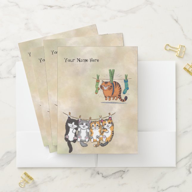 Cute Funny Kitten Custom Pocket Folder (In Situ)