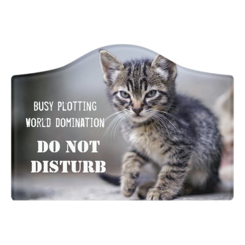 Cute Funny Kitten Do Not Disturb Door Sign