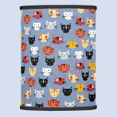 Cute Funny Kitty Cat Faces Pattern Blue Lamp Shade