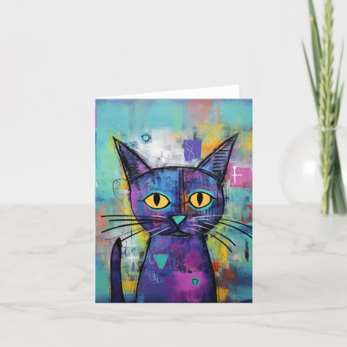 Cute Funny Kitty Cat Mixed Media Animal Pet Card