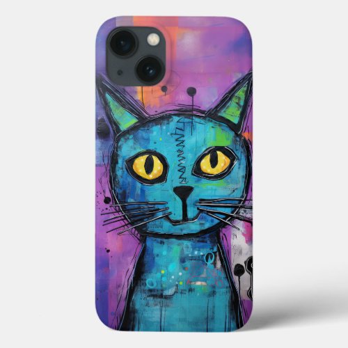 Cute Funny Kitty Cat Mixed Media Animal Pet  iPhone 13 Case