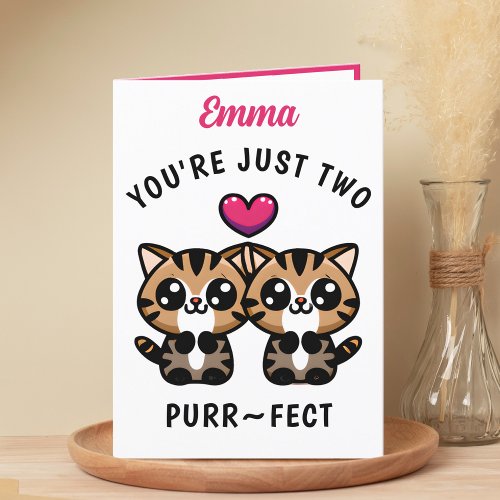 Cute Funny Kitty Cat Purr Perfect 2nd Birthday Thank You Card
