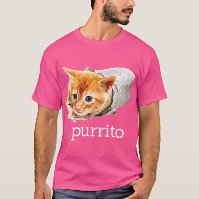 Cute Funny Kitty Cat Purrito Burrito Pun gift T-Shirt (Front)