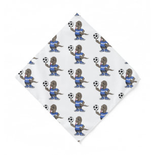 Cute funny Komodo dragon playing soccer cartoon Bandana