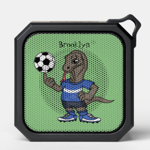 Cute funny Komodo dragon playing soccer cartoon Bluetooth Speaker
