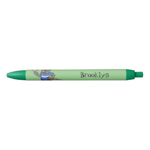 Cute funny Komodo dragon playing soccer cartoon Pen