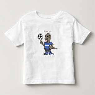 Cute funny Komodo dragon playing soccer cartoon Toddler T-shirt