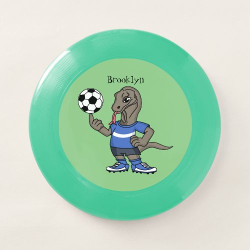 Cute funny Komodo dragon playing soccer cartoon Wham_O Frisbee