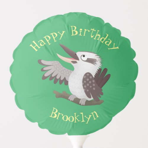 Cute funny laughing kookaburra cartoon balloon