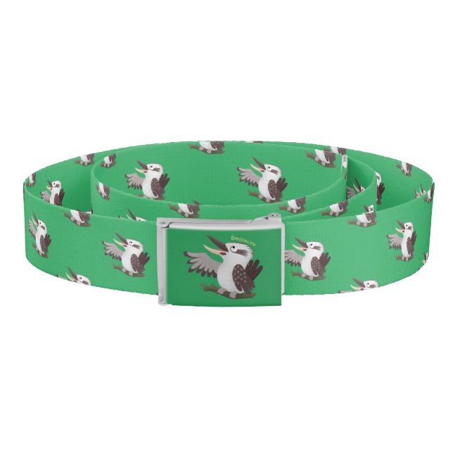 Cute funny laughing kookaburra cartoon belt (Coil)