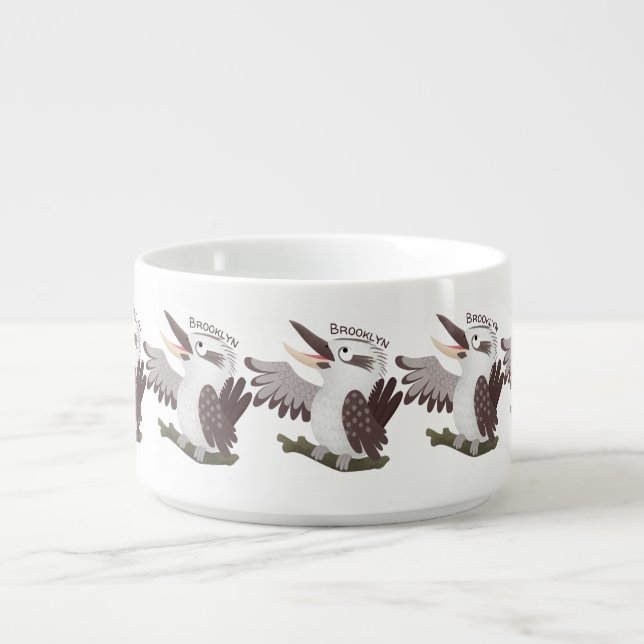 Cute funny laughing kookaburra cartoon bowl (Center)