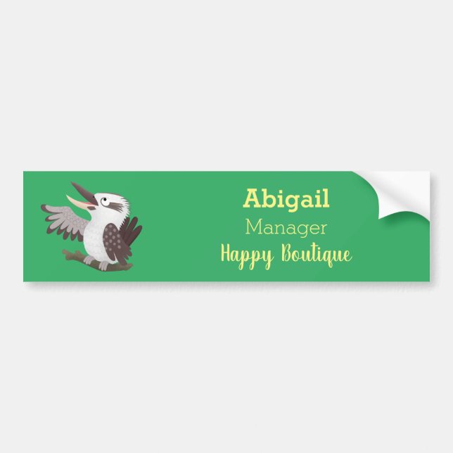 Cute funny laughing kookaburra cartoon  bumper sticker (Front)