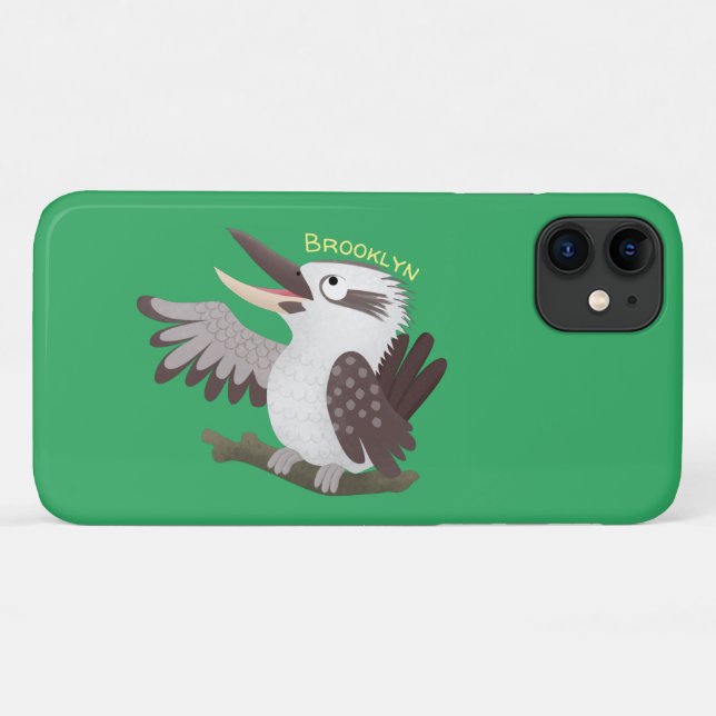 Cute funny laughing kookaburra cartoon Case-Mate iPhone case (Back (Horizontal))