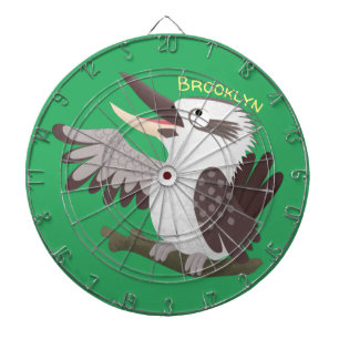 Cute funny laughing kookaburra cartoon dart board